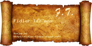 Fidler Tímea névjegykártya